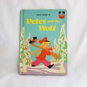 Vintage 1974 Disney Peter And The Wolf Hardcover Book Wonderful World Of Reading